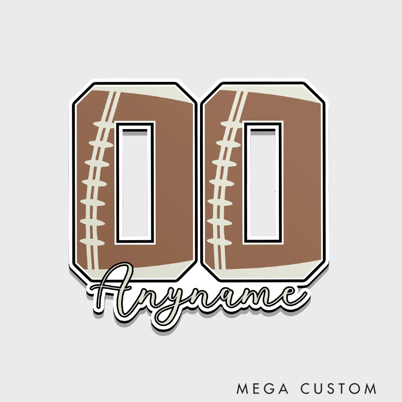 Personalized American Football and Rugby Fridge Magnets with Custom Player Name and Number for Fans