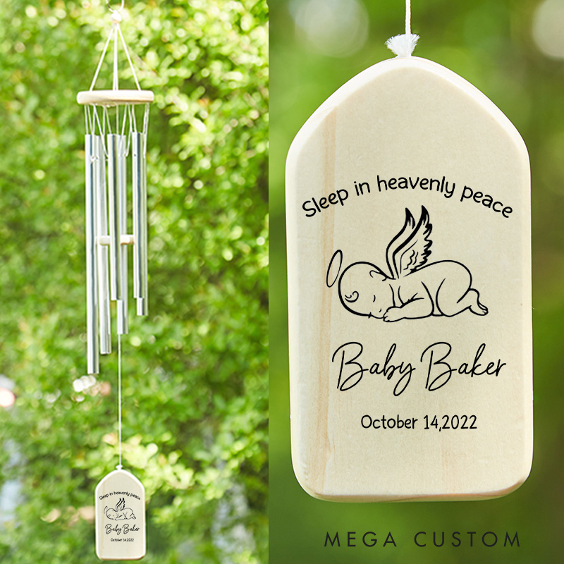 Personalized Memorial Wind Chime Loss of Baby Miscarriage Wind Chimes Infant Sympathy Gift Bereavement Gift 