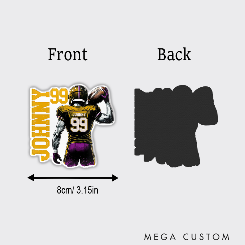 Personalized American Football Fridge Magnets with Custom Name and Number for Football Team Gift 