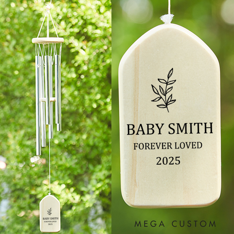 Personalized Memorial Wind Chimes for Loss of Baby Custom Sympathy Wind Chimes Baby Miscarriage Gift for Mother Angel Baby Memorial Gifts