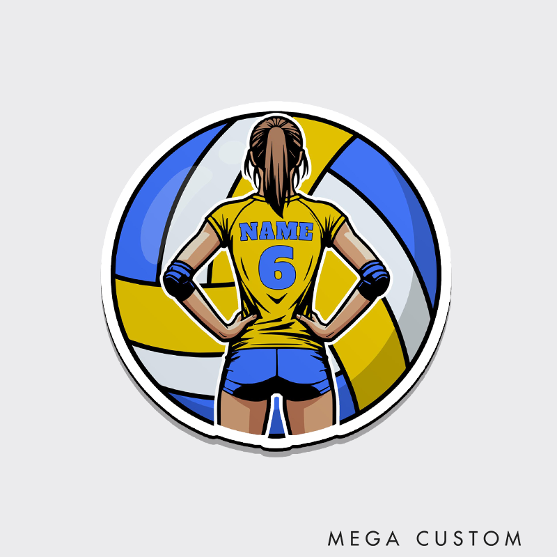 Personalized Volleyball Fridge Magnets with Custom Sporter Name and Number for Players and Fans