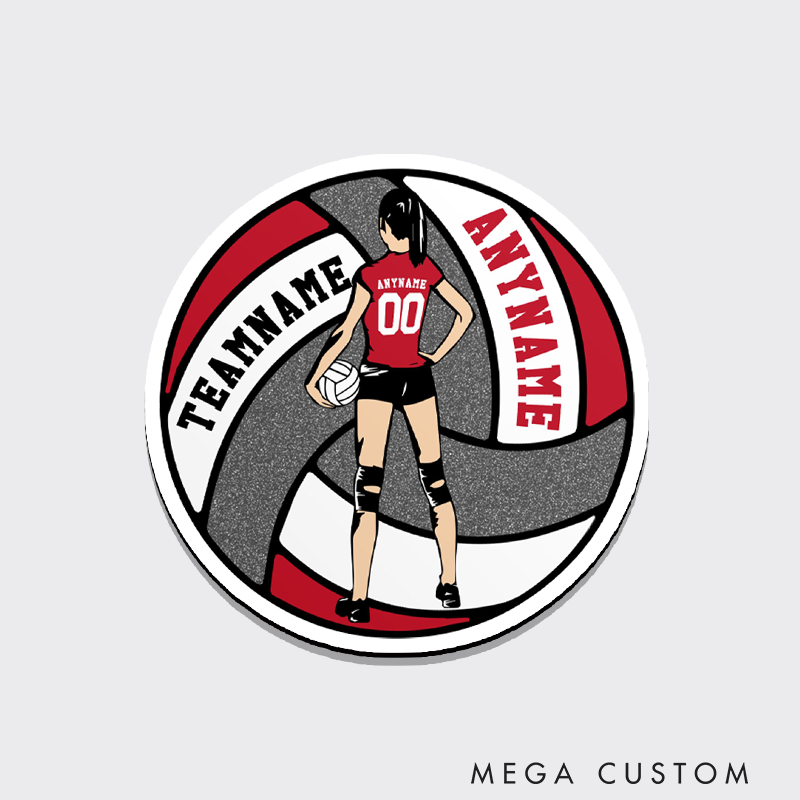 Personalized Volleyball Fridge Magnets with Custom Team Name and Number for Athletes and Fans