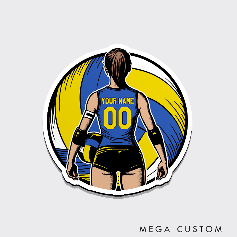 Personalized Volleyball Fridge Magnets with Custom Name and Number for Players and Fans