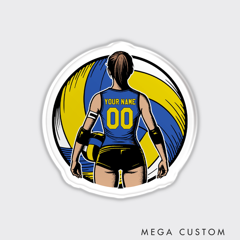 Personalized Volleyball Fridge Magnets with Custom Name and Number for Players and Fans