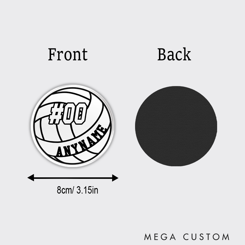 Personalized Volleyball Fridge Magnets with Custom Sport Player Name and Number For Sport Fan Gifts