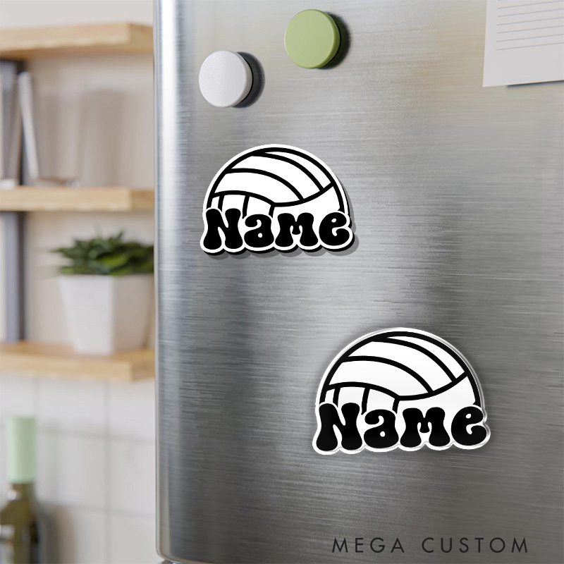 Personalized Volleyball Fridge Magnets Custom Sport Player Name for Sport Fan Gifts 