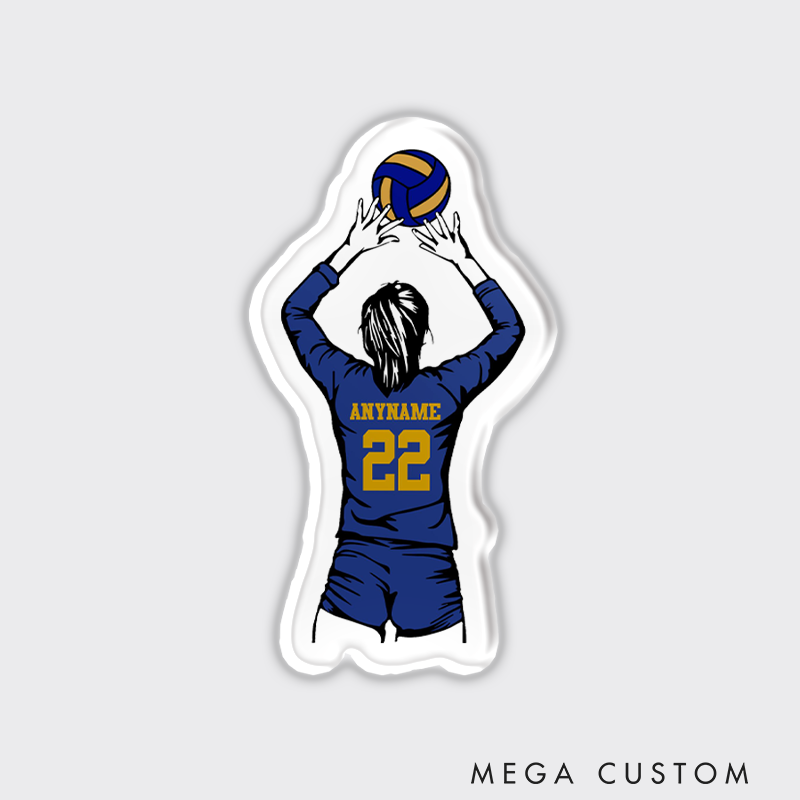 Personalized Volleyball Fridge Magnets with Custom Player Name, Number, and Striking Design for Athletes and Fans