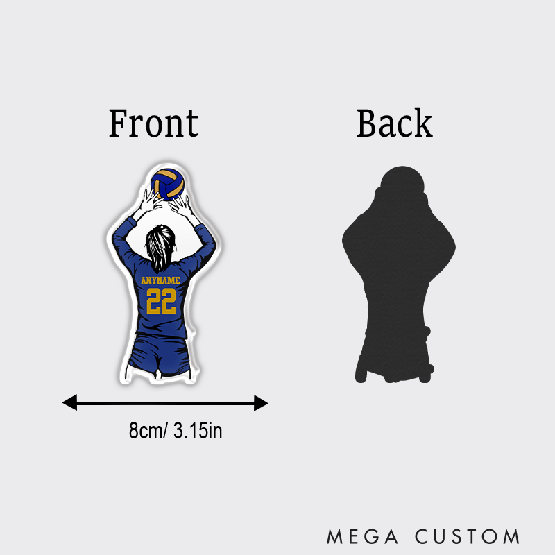 Personalized Volleyball Fridge Magnets with Custom Player Name, Number, and Striking Design for Athletes and Fans