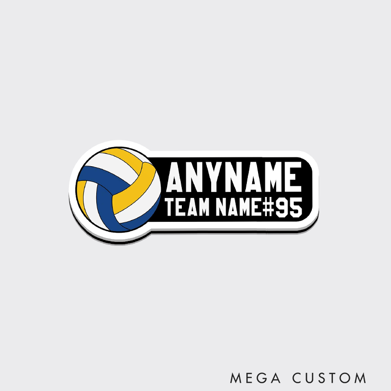 Personalized Volleyball Fridge Magnets Name Custom Team Name, Player Name and Nmuber for Bold Ball Design