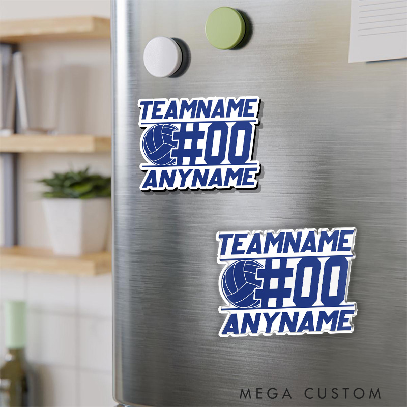 Personalized Volleyball Fridge Magnets Custom Team Name, Player Name and Number for Laptop