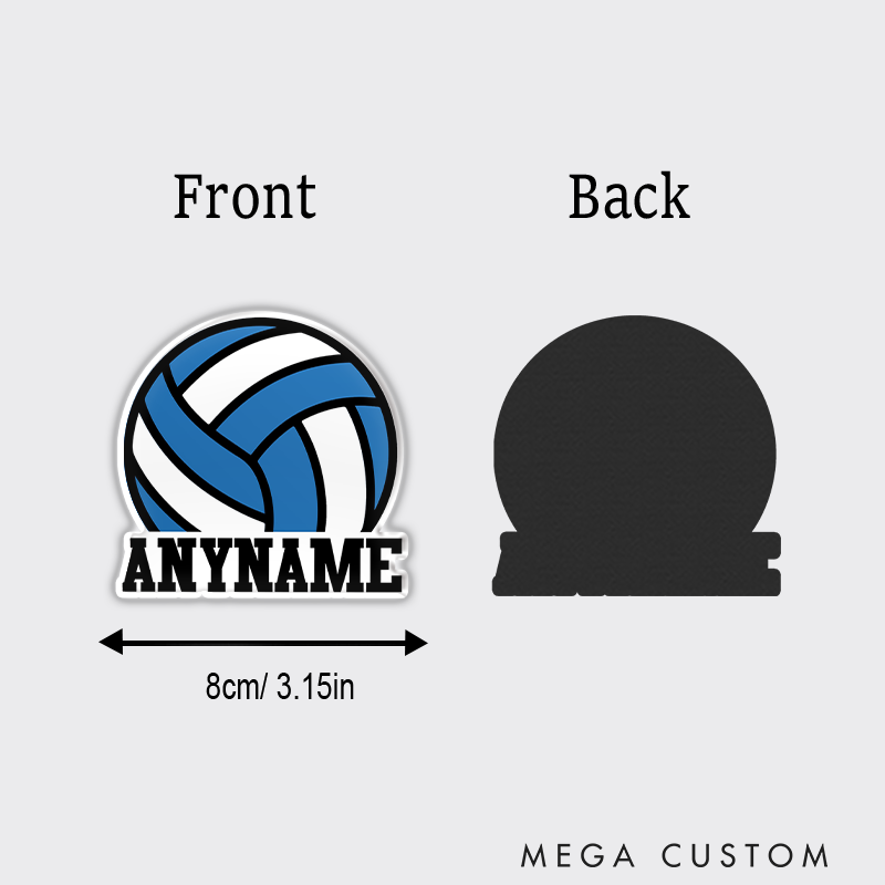 Personalized Volleyball Fridge Magnets Name Custom Your Name for Bold Ball Design