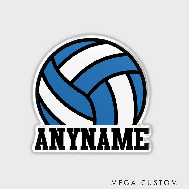 Personalized Volleyball Fridge Magnets Name Custom Your Name for Bold Ball Design