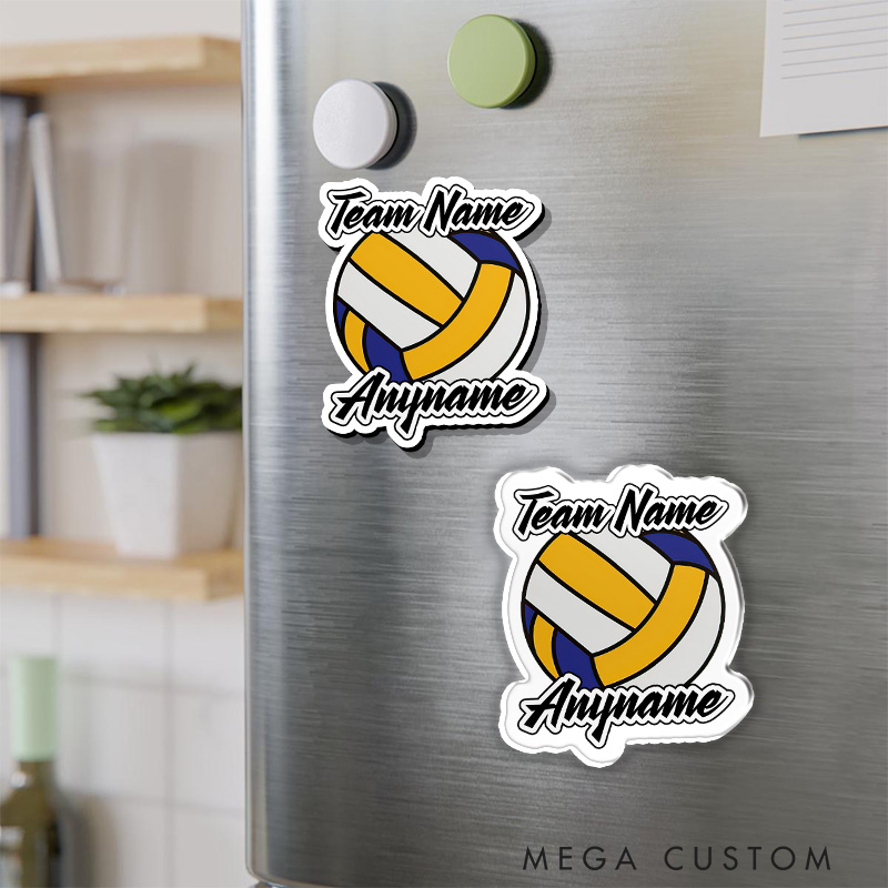 Personalized Volleyball Fridge Magnets with Custom Team Name and Player Name Design for Players and Fans