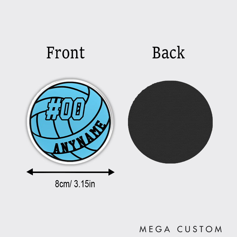 Personalized Volleyball Fridge Magnets Custom Sports Name and Player Number for Laptop