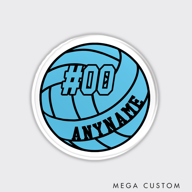 Personalized Volleyball Fridge Magnets Custom Sports Name and Player Number for Laptop