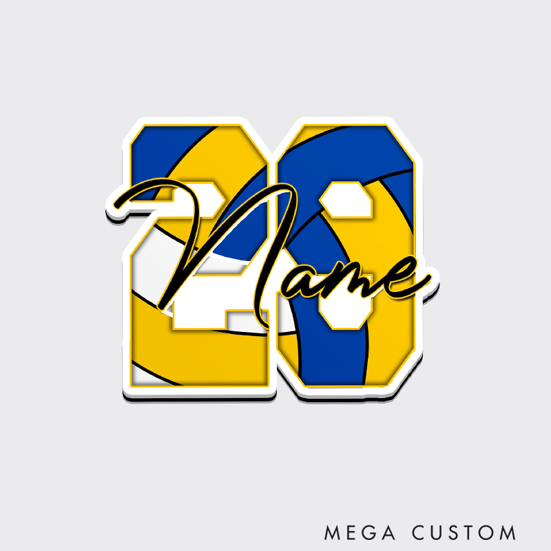 Personalized Volleyball Fridge Magnets with Custom Name and Vibrant Design for Players and Fans
