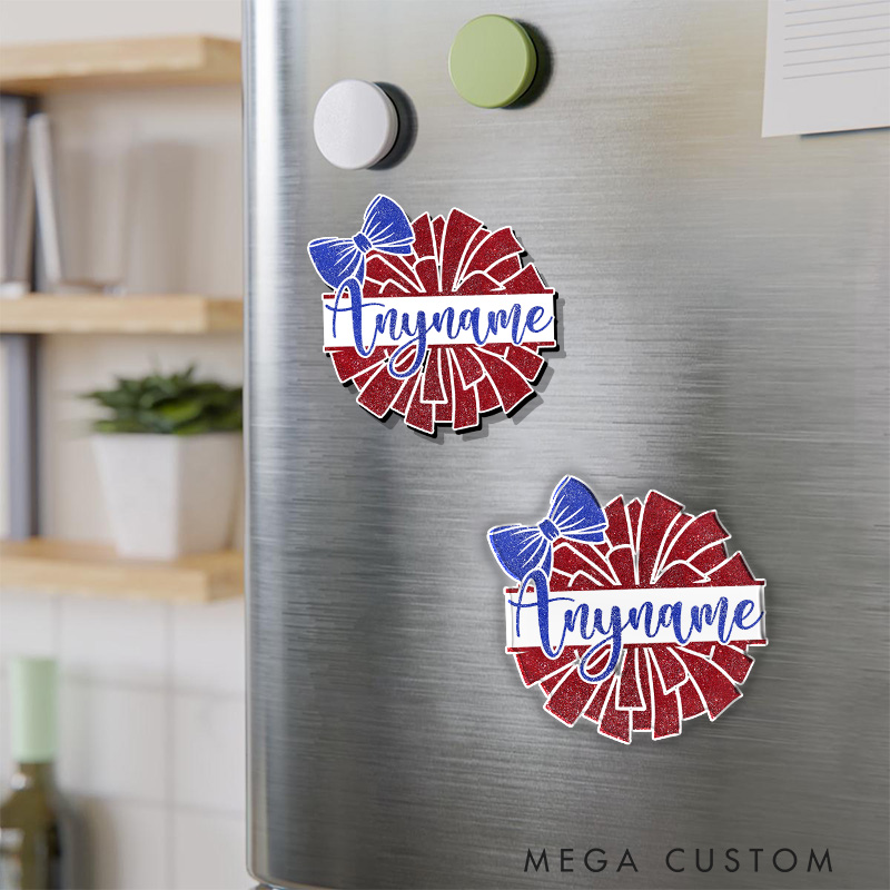 Personalized Cheerleader Name Fridge Magnets with Custom Name for Fans