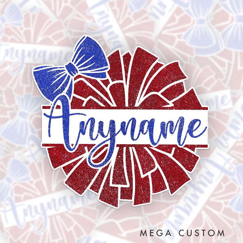 Personalized Cheerleader Name Sticker with Custom Name for Fans