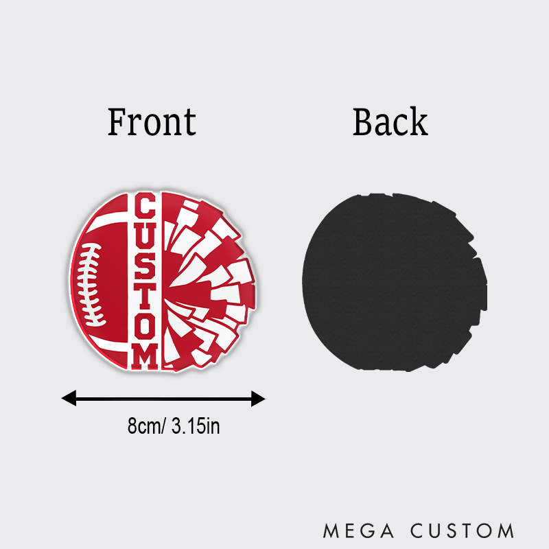 Personalized America Football and Rugby Cheerleader Team Fridge Magnets with Custom Text