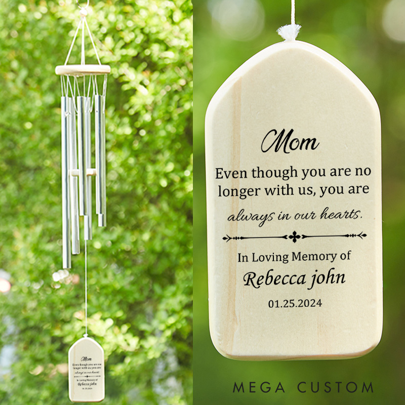 Personalized Wind Chimes Memorial Gifts In Loving Memory Wind Chime Bereavement Gift for Loss of Loved One Sympathy Wind Chimes