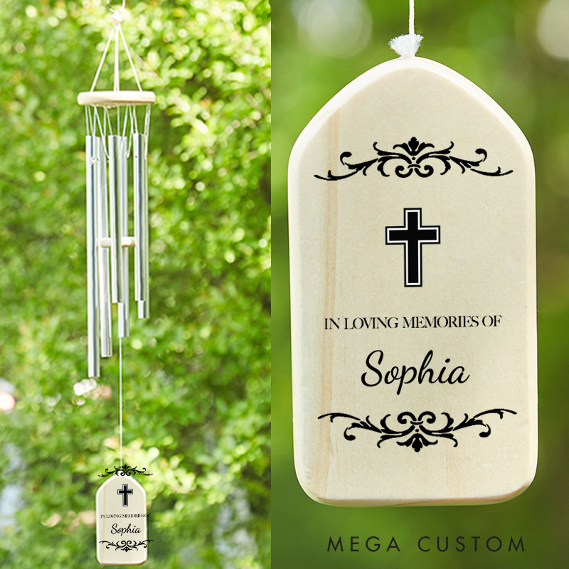Personalized Memorial Wind Chime Religious Sympathy Gift Funeral And Bereavement Gift in Memory of Loss Mom Loved One Gifts