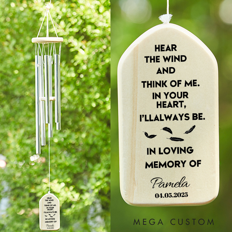 Personalized Wind Chimes for Outside Deep Tone Memorial Wind Chimes for Loss of Loved one Bereavement Sympathy Gifts in Memory of a Loved one 