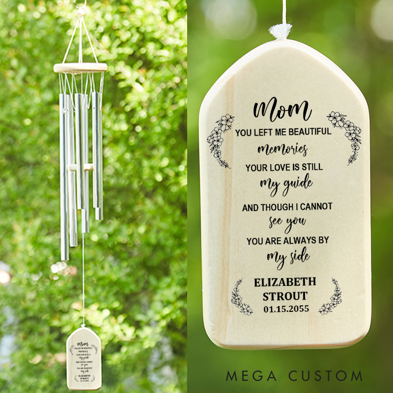 Personalized Memorial Deep Tone Wind Chimes Custom Name Sympathy Wind Chime In Memory of Loss Mom Loved One Remembrance