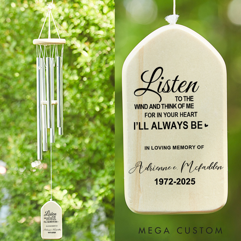 Personalized Memorial Wind Chimes In Loving Memory of Loved One Bereavement Gifts for Loss of Mom Loved One Condolences Grief Remembrance 