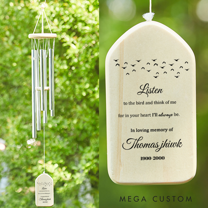 Personalized Memorial Wind Chimes Custom Memorial Gift Listen to the Wind Memorial Wind Chime Sympathy Gifts Remembrance Gifts