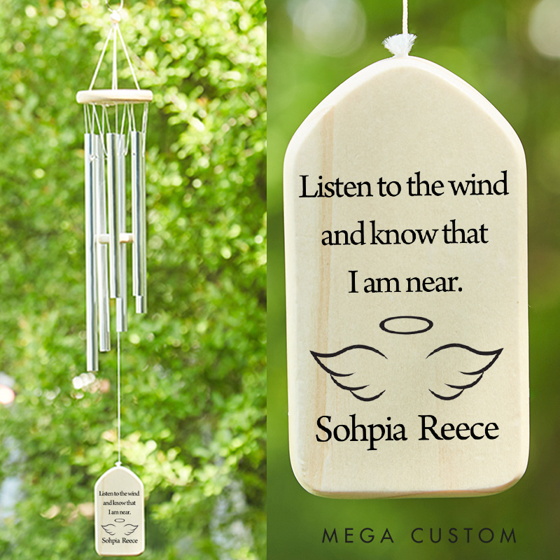 Personalized Angel Wings Memorial Wind Chimes for Loss of Loved One Bereavement Sympathy Memorial Gifts Chimes for Loss of Mother Father 