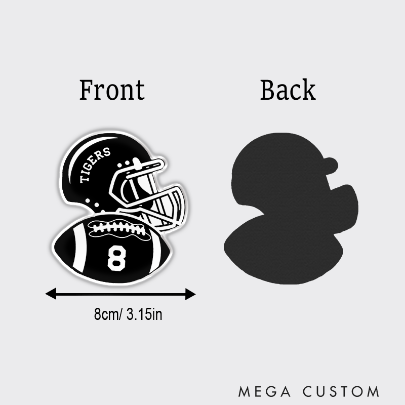 Personalized American Football Helmet Fridge Magnets Customize with Team Name and Player Number for Fans