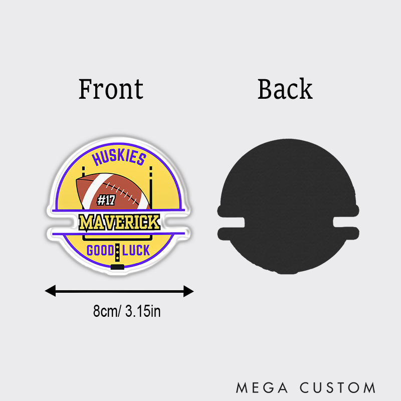 Personalized American Football and Rugby Team Fridge Magnets with Custom Team Name, Player Name and Number