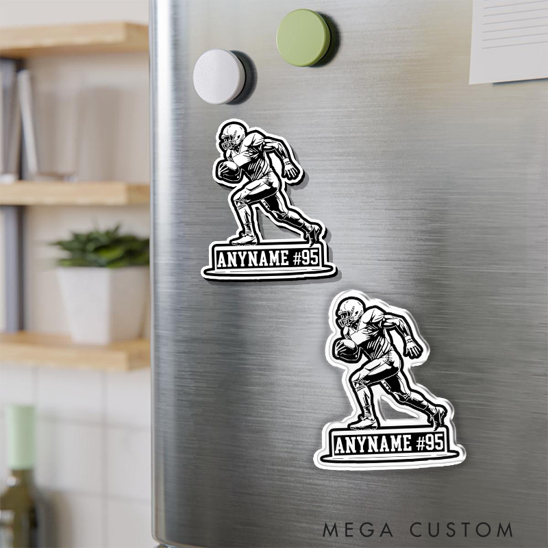 Personalized American Football Dynamic Player Design Fridge Magnets with Custom Your Name and Number
