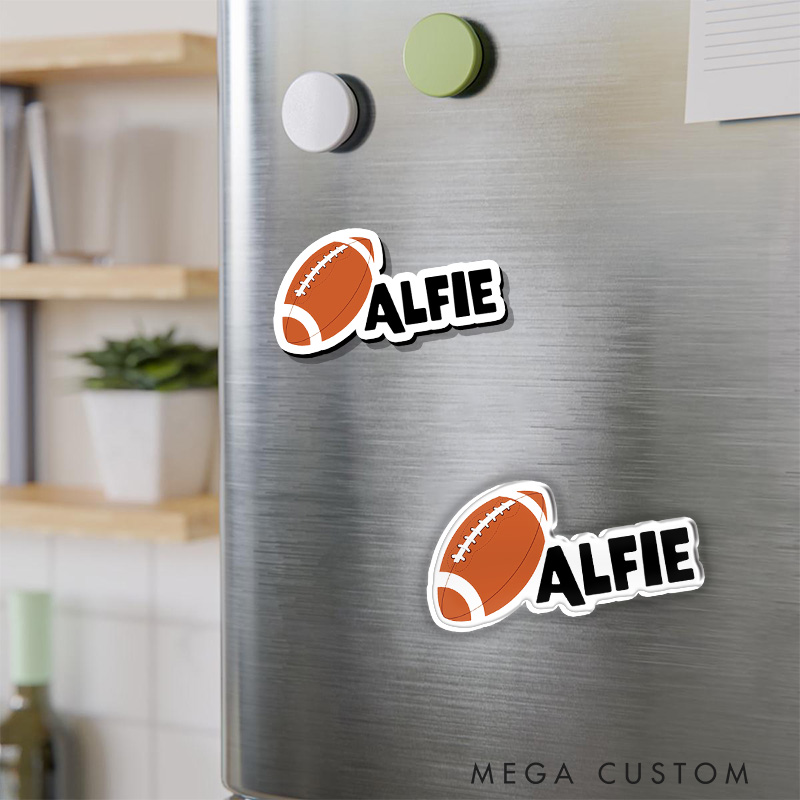 Personalized American Football and Rugby Name Fridge Magnets with Custom Player Name