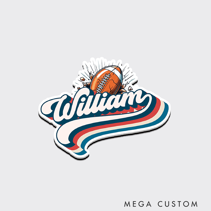 Personalized American Football and Rugby Retro Fridge Magnets with Custom Player Name