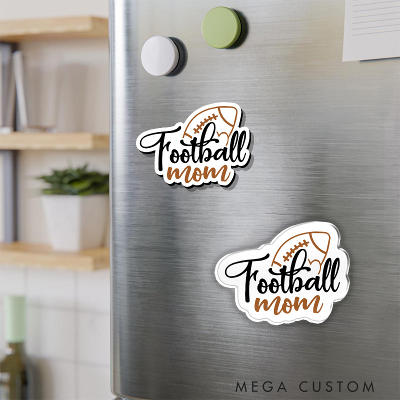 Personalized American Football Family Fridge Magnets with Custom Text for Moms, Dads, and More