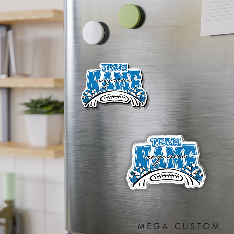 Personalized American Football Cheer Fridge Magnets with Custom Player Team Name and Player Name