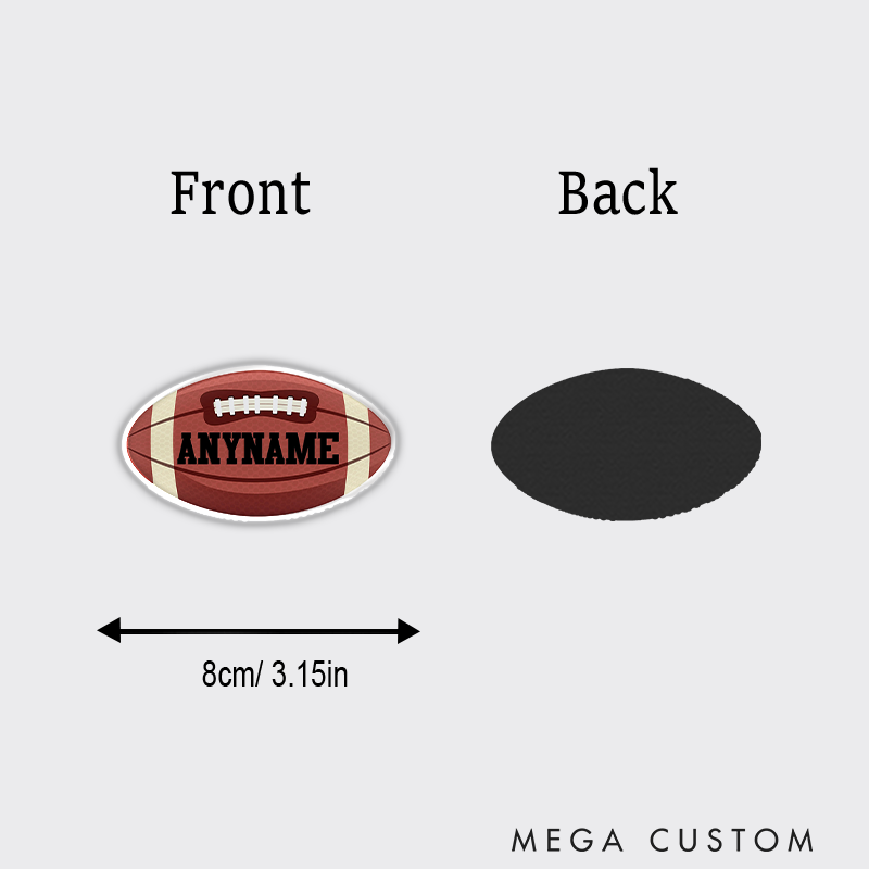 Personalized American Football and Rugby 3D Fridge Magnets with Custom Player Name