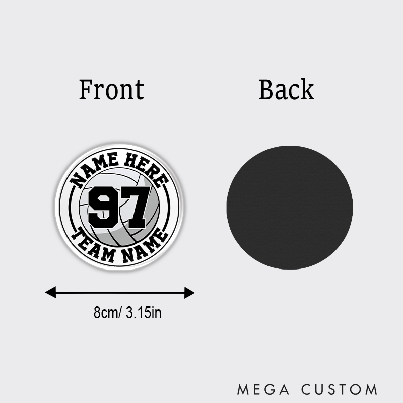 Personalized Volleyball 3D Fridge Magnets with Custom Team Name, Player Name and Number for Game Day
