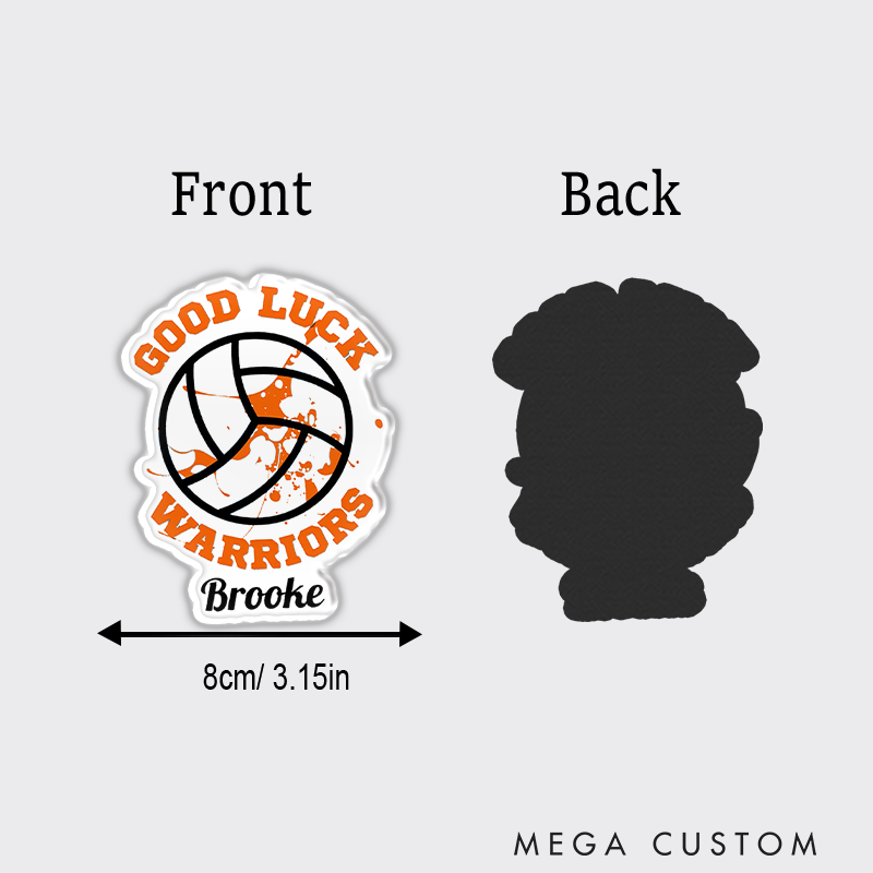 Personalized Good Luck Volleyball Fridge Magnets with Custom Player Name and Team Name for Athlete