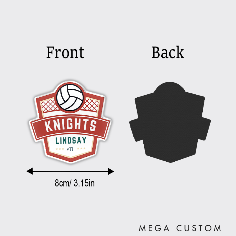 Personalized Volleyball Fridge Magnets with Custom Team Name, Player Name and Number for Athlete