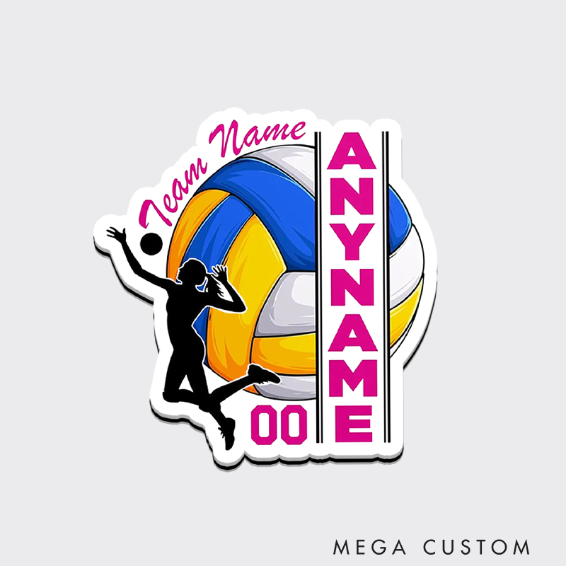 Personalized Volleyball Design Fridge Magnets with Custom Player Team Name and Number