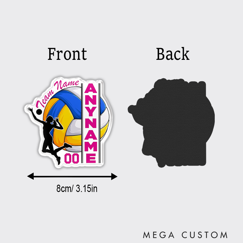 Personalized Volleyball Design Fridge Magnets with Custom Player Team Name and Number