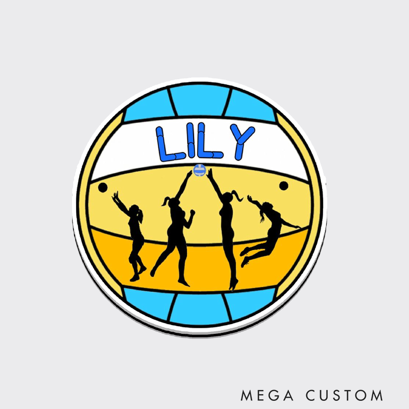 Personalized Volleyball Design Fridge Magnets with Custom Player Name for Player Gift