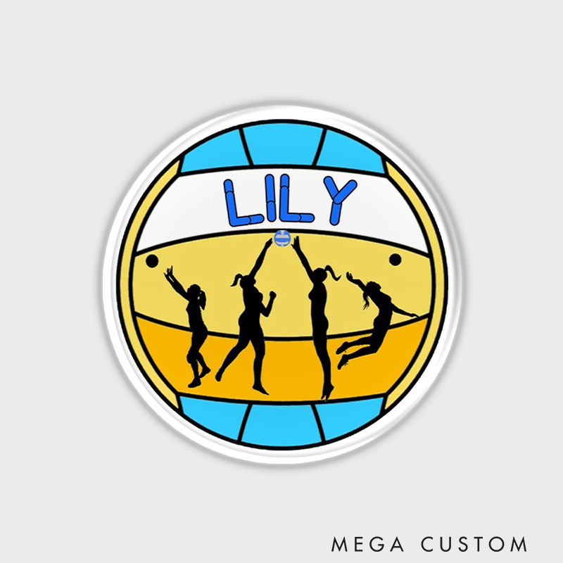 Personalized Volleyball Design Fridge Magnets with Custom Player Name for Player Gift