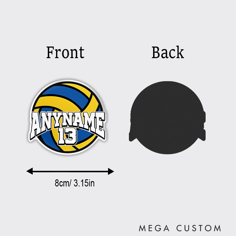Personalized Volleyball Design Fridge Vibrant Design Fridge Magnets with Custom Player Name and Number