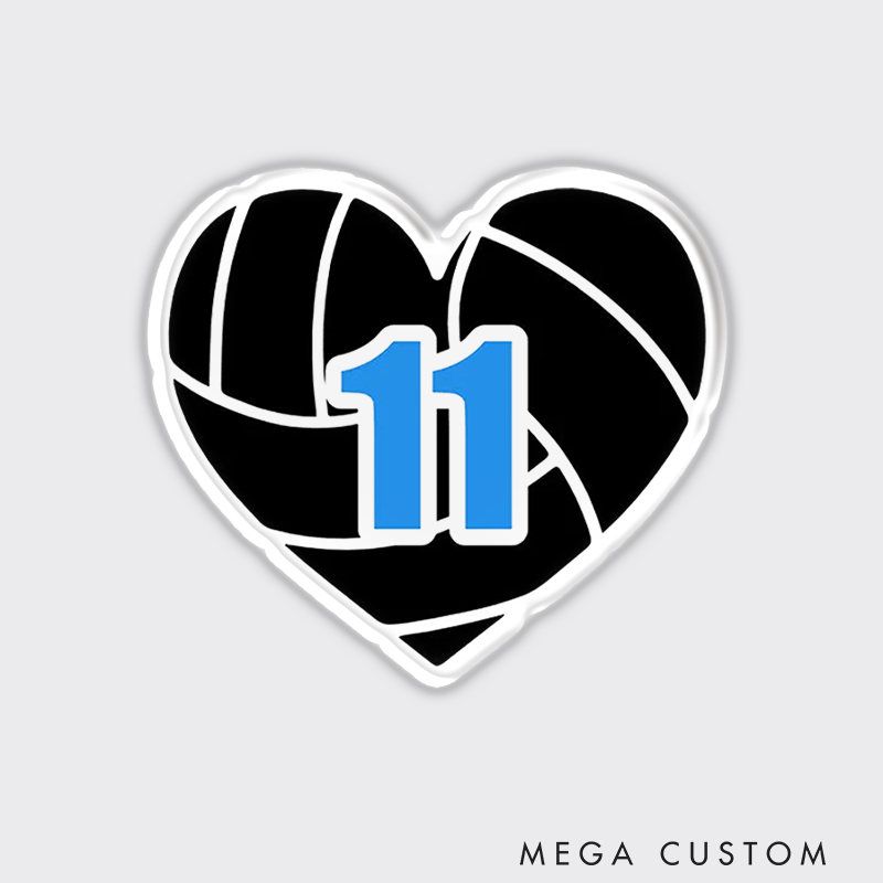 Personalized Volleyball Design Number Fridge Vibrant Design Fridge Magnets with Custom Player Number for Sport Gift