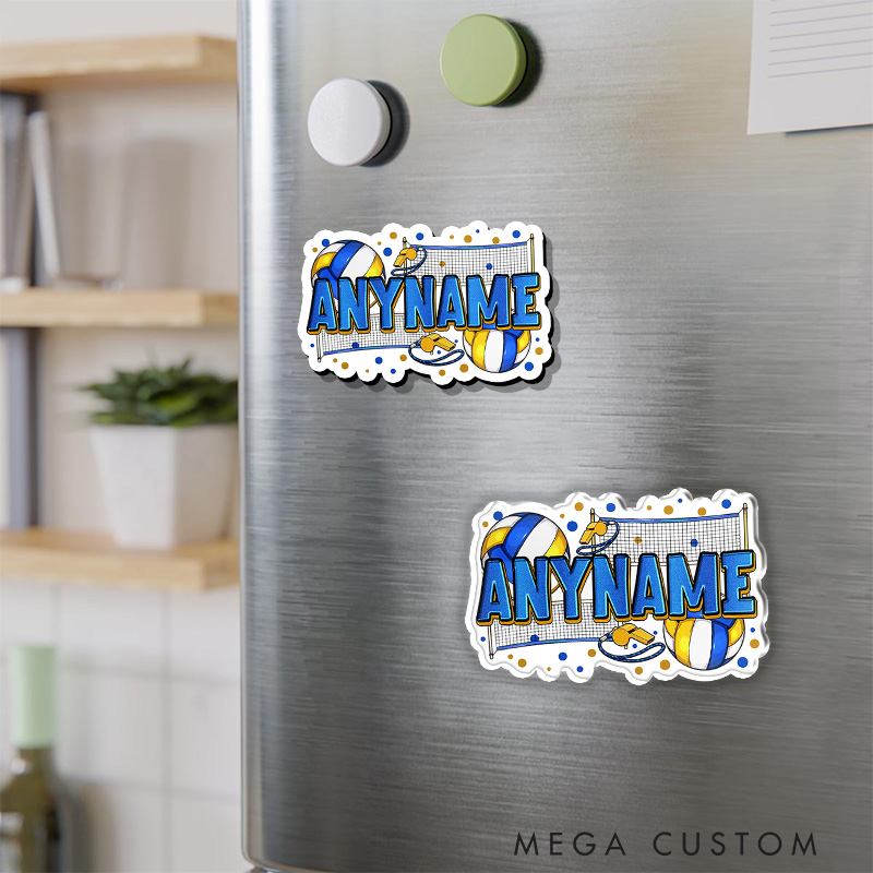 Personalized Volleyball Design Fridge Magnets with Custom Player Name for Sports Gift