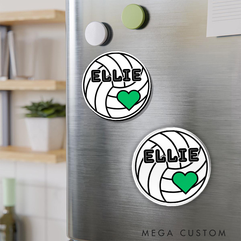 Personalized Volleyball Design Fridge Magnets with Custom Player Name for Fan Sign