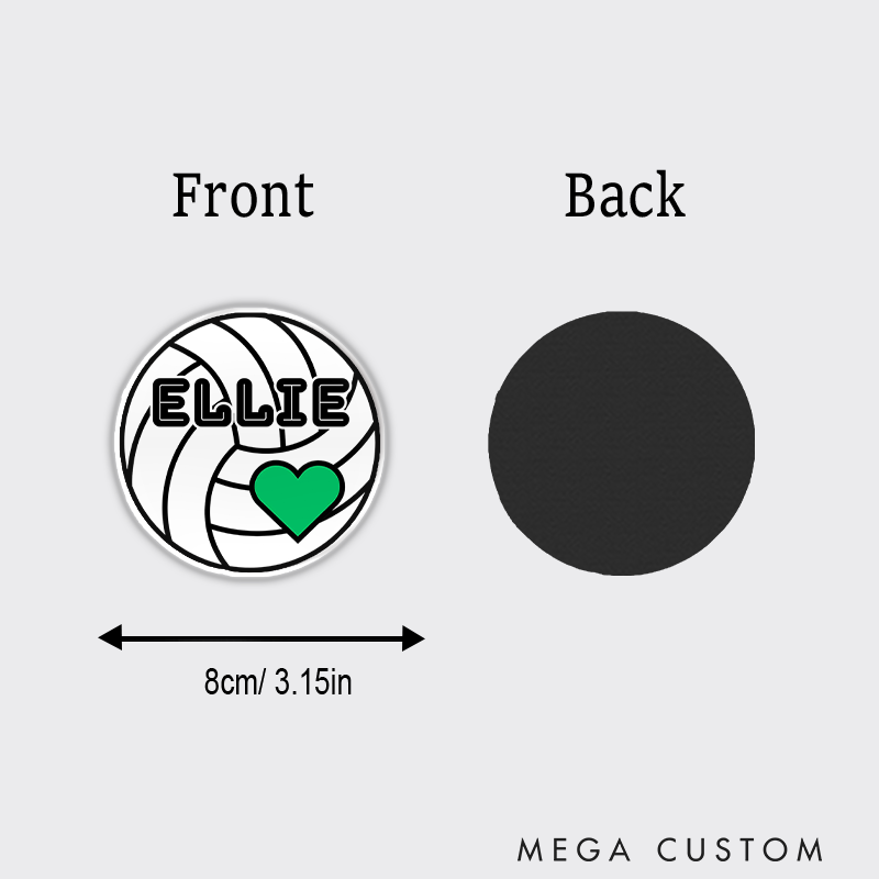 Personalized Volleyball Design Fridge Magnets with Custom Player Name for Fan Sign